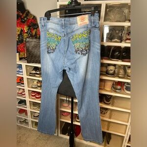 Ecko Red Denim Women’s Y2K retro vintage 11/12 Embroidered Rhinestone jeans